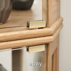 Lighted Corner Curio Cabinet Elegant Glass Display Case Wine Storage for Antique