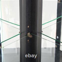 Lighted Corner Curio Cabinet Glass Display Case for Living Room & Bar Storage