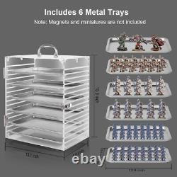 Lightweight Miniature Storage & Display Case with 6 Adjustable Magnetic Trays