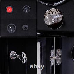 Lockable Automatic Rotation 8+6 Watch Winder Box Display Case Jewelry Storage