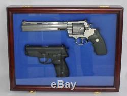 Lockable Handgun Pistol Gun Storage Display Case Protection Hanging Shadow Box