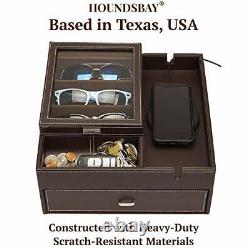 Lookout Sunglasses and Eyeglasses Organizer Storage Display Case Brown/Brown