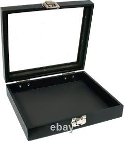 Lot of 6 Glass Top Display Case 36 Slot Ring Storage Jewelry Box Holder