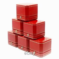 Lot of 6 Vintage Cartier Authentic Ring Empty Box RED Storage Display Case