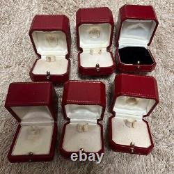 Lot of 6 Vintage Cartier Authentic Ring Empty Box RED Storage Display case