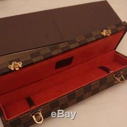 Louis Vuitton Damier Watch Case Box Storage Display Rare Used Good Condition F/S