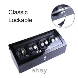 Luxury 8+9 Automatic Quad Four Motor Watch Winder Display Storage Box Case