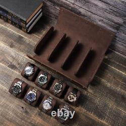 Luxury 8 Slots Watches Storage Box Retro Display Case Organizer + 8 Pillows