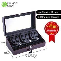 Luxury Automatic Rotation Watch Winder Display Box 6+7 Leather Storage Case