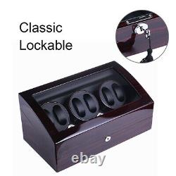 Luxury Automatic Rotation Watch Winder Display Box 6+7 Leather Storage Case