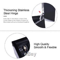 Luxury Black Quad Automatic Watch Winder Display Box Case 8+9 Leather Storage A+