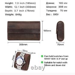 Luxury Genuine Leather 8 Watches Storage Box Display Case Organizer + 8 Pillows