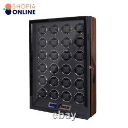 Luxury LED Automatic Watch Winder For 24 Watch Winders Storage Display Case Box