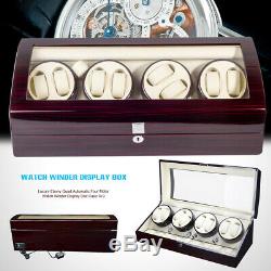 Luxury Quad Automatic Rotation 8+9 Watch Winder Storage Case Display Box