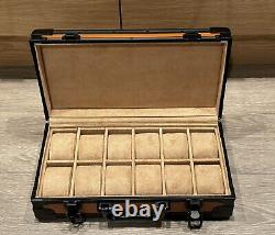 Luxury Watch Storage Case Display Durable Metal Box 12 Slots Suede Inside