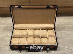 Luxury Watch Storage Case Display Durable Metal Box 12 Slots Suede Inside