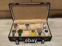 Luxury Watch Storage Case Display Durable Metal Box 12 Slots Suede Inside