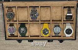 Luxury Watch Storage Case Display Durable Metal Box 12 Slots Suede Inside