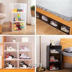 Magnetic Shoe Organizers Box Sneaker Storage Case Container Stackable Display US