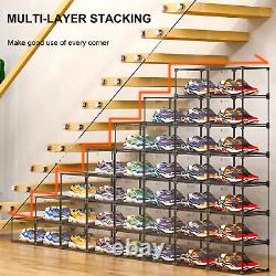 Magnetic Side Open Transparent Plastic Storage Shoe Box Clear Shoe Display Case