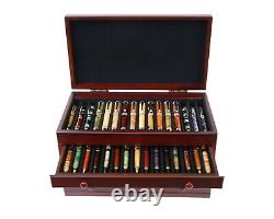 Mahogany Wooden Pen Chest 76 Pens Display Case / Showcase