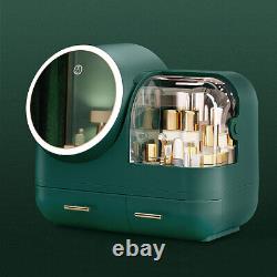 Makeup Organizer Cosmetics Bag Skincare Storage Display Case Box With LED Mirror
