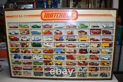 Matchbox store display case with cars-RARE