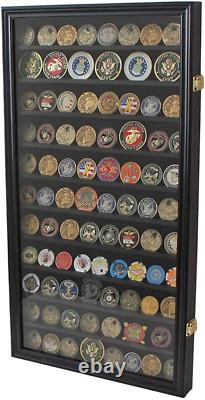 Medals Challenge Coins Display Case Cabinet Poker Chips Storage Mini Figurines