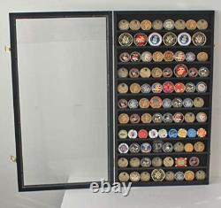 Medals Challenge Coins Display Case Cabinet Poker Chips Storage Mini Figurines
