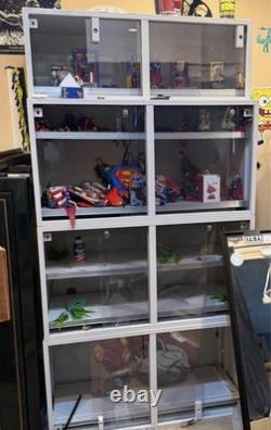 Metal Countertop Retail (Meijer) Display Cases, Sliding Glass Doors, AdjShelves