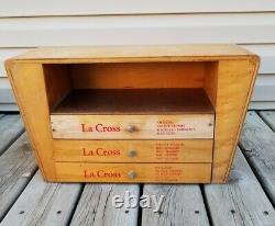 Mid Modern Vintage La Cross Manicure Beauty Wood Store Display Case Box