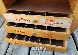 Mid Modern Vintage La Cross Manicure Beauty Wood Store Display Case Box