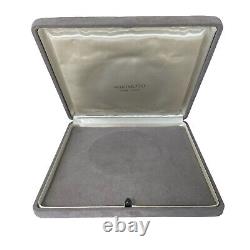 Mikimoto Pearl Necklace Jewelry Case Storage Gift Gray Display Box Only Empty