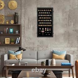 Military Challenge Coin Display Case Lockable Shadow Box for Coins Medals Col