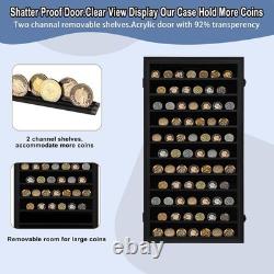 Military Challenge Coin Display Case Lockable Shadow Box for Coins Medals Col