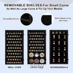 Military Challenge Coin Display Case Lockable Shadow Box for Coins Medals Col