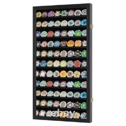 Military Challenge Coin Display Case & Poker Chip Holder Wall Cabinet Rack 29x16