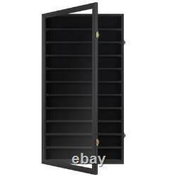 Military Challenge Coin Display Case & Poker Chip Holder Wall Cabinet Rack 29x16