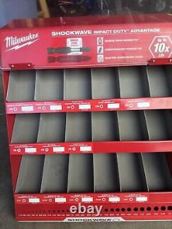 Milwaukee Shockwave Drill Bit Metal Display Case Store Display Red Storage