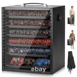 Miniature Storage Carrying Case for Collectibles, Wooden Display Cases with 6