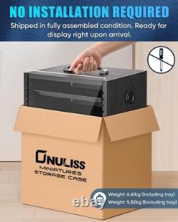 Miniature Storage Carrying Case for Collectibles, Wooden Display Cases with 6