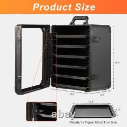 Miniature Storage Case 6 Trays Aluminum Alloy Display Carry Case