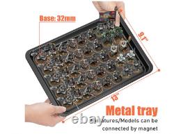 Miniature Storage Case Magnetic Door 6 Trays Clear Display Carry Box Black