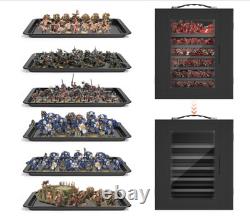 Miniature Storage Case Magnetic Door 6 Trays Clear Display Carry Box Black