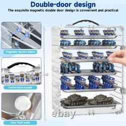 Miniature Storage Case with 6 Metal Trays, Acrylic Clear Miniature Display Ca