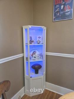 Minifigures Corner Display Case 3 Tier RGB LED Light Figure Glass Curio Cabinet