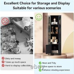 Minifigures Corner Display Case 3 Tier RGB LED Light Figure Glass Curio Cabinet Minifigures Corner Display Case 3 Tier RGB LED Light Figure Glass Curio Cabinet