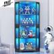 Minifigures Corner Display Case 4 Tier LED Figure Diecast Car Card Curio Cabinet
