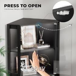 Minifigures Corner Display Case 4 Tier LED Figure Diecast Car Card Curio Cabinet