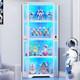 Minifigures Corner Display Case 4 Tier LED Figure Diecast Card Car Curio Cabinet
